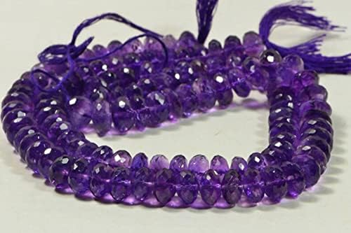 13 inch Strand of Natural gem Amethyst, 10mm rondelle Faceted Beads for DIY Jewelry Making. | Beads_03876
