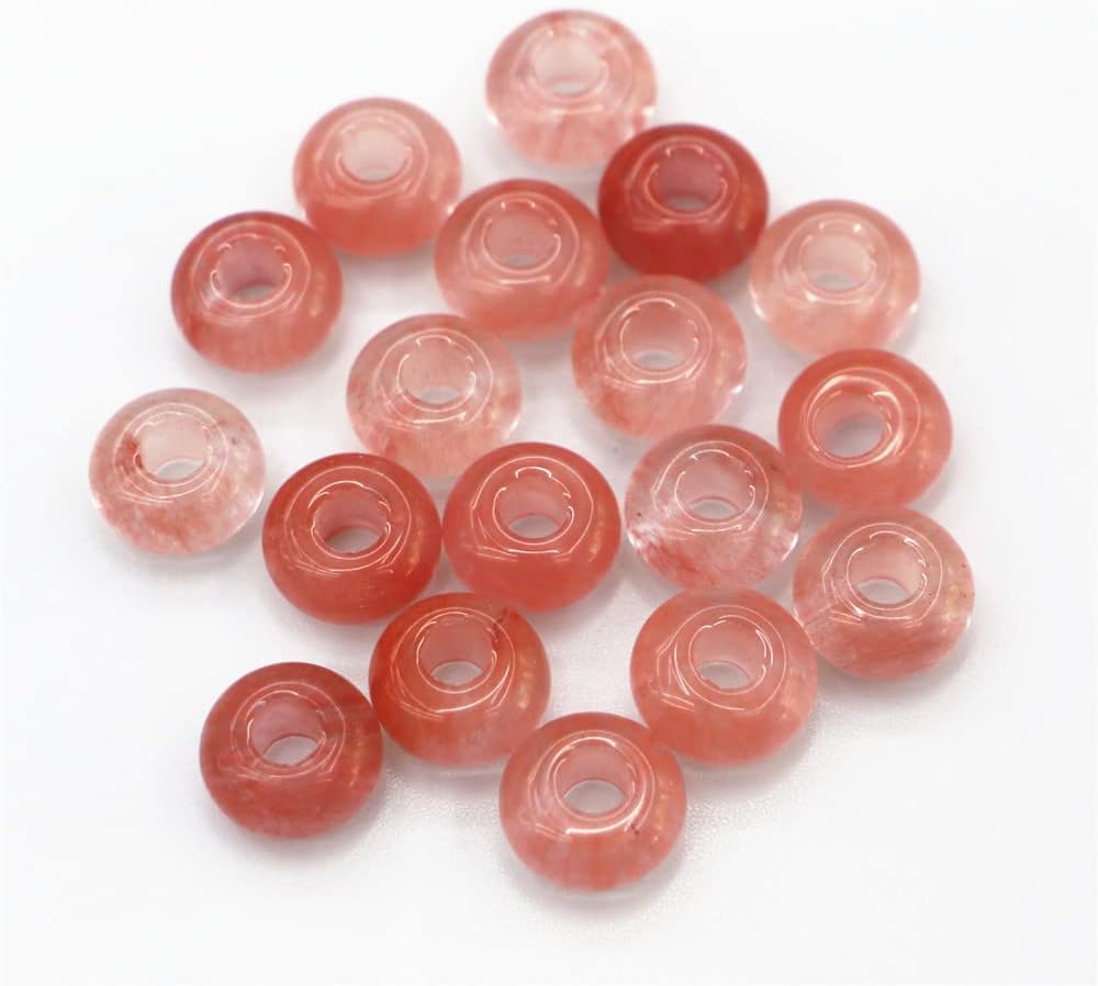 7X14Mm 50Pcs/Lot Natural Stone Red Emeralds andAmp; Synthetic Stone Hole Beads Abacus Shape Loose Beads for Jewelry Necklace Making - (Color: 24; Item Diameter: 14X7M)