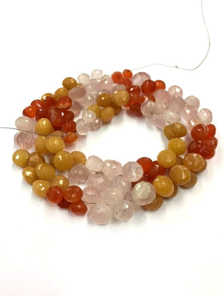 GEMZ 13 inch Strand of Natural Multi Gemstone Onion Shape Faceted Cut Multi Color Color briollete Beads for DIY Jewelry Making- Earring Necklace Bracelet.