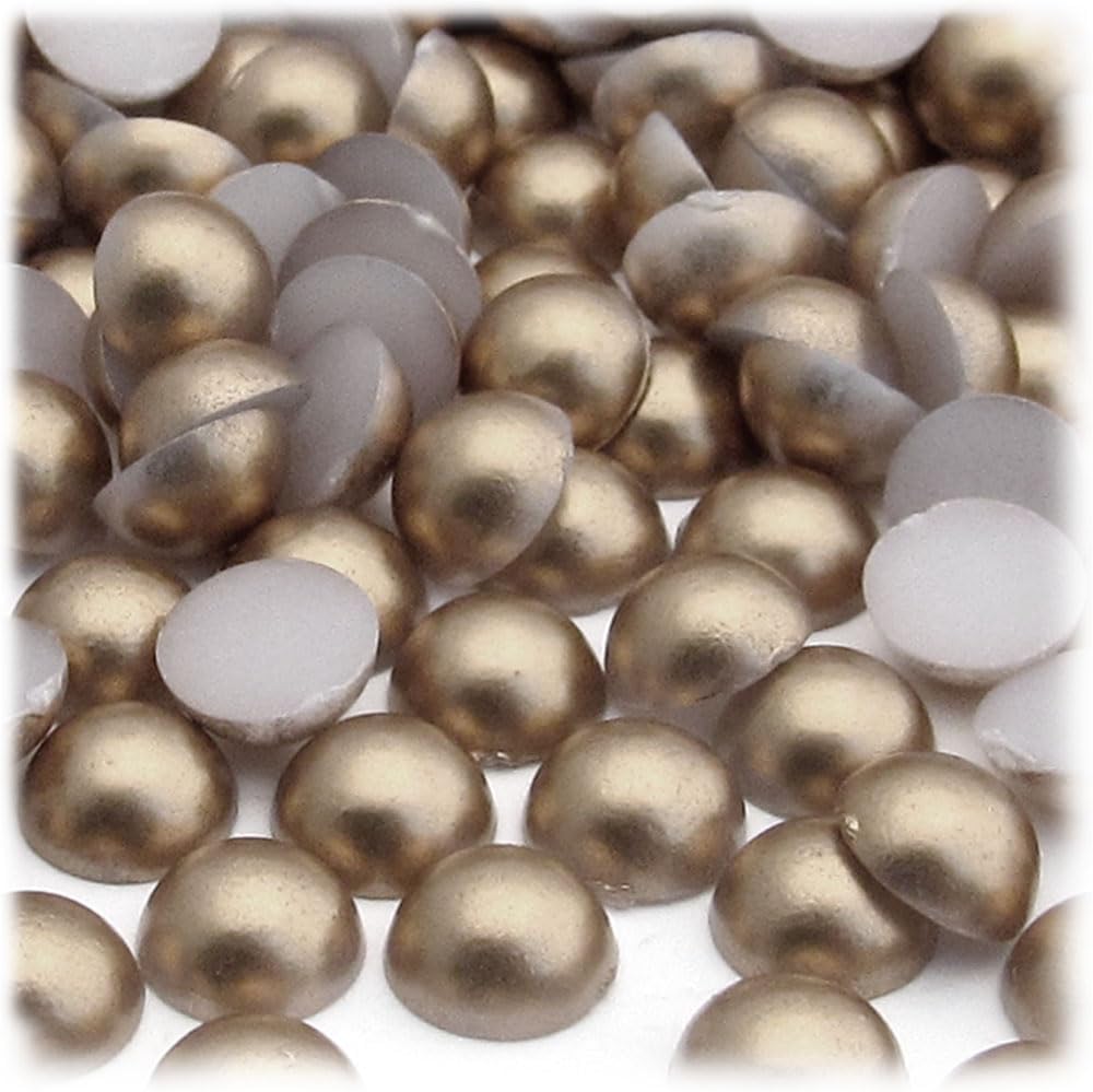 The Crafts Outlet 10000-pc Pearl Finish Half Dome Beads, Round, 10mm, Golden Caramel Brown