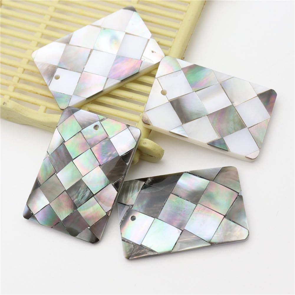 Natural MOP Seawater Shell Beads Splicing Square for Jewelry Making DIY Necklace Earring Bracelet Pendant Surface Plane 100 Pieces