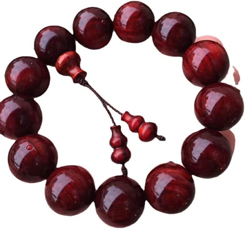 Mascot Wooden Crafts Wood Carving Art Wood Decoration Artwork 小叶紫檀1.8X13佛珠手串手链念珠颗颗圆润 高油密 酒红玻璃质感(小叶紫檀1.8 * 1.3手串)