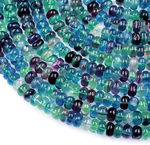 13 inch Strand of Natural gem Fluorite, 8mm rondelle Smooth Beads for DIY Jewelry Making. | Beads_03440, as per photo