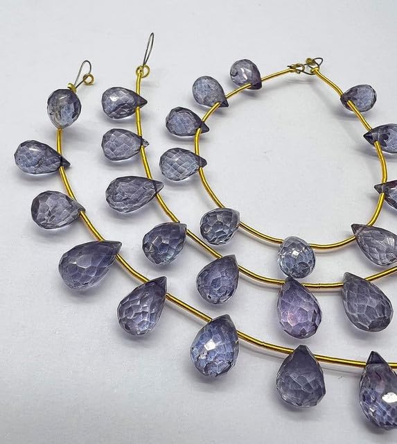 6 inches Natural Iolite Beads Size 7x11-7x13mm Shape Drop Cut Faceted Making, Beading & Craft Supplies lot of 5 Strands Chik-STRD- 92024