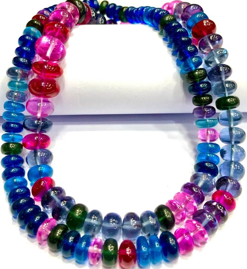 Natural MULTI BLUE SAPPHIRE roundelle smooth Beads 7mm to 10mm 22 inch long string jewelry making gemstone beads for necklace bracelet