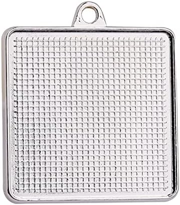 OP 100Pcs 5 Styles Double Sided Pendant Trays with Bright Glass Cabochon Dome Tiles for Crafting DIY Jewelry Gift Making T123