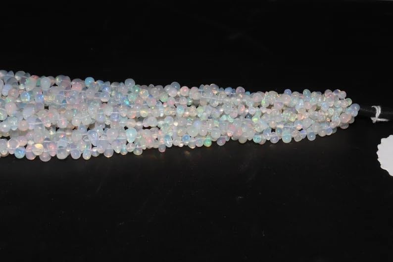 AAA+Ethiopian Opal Smooth Tear Drops Beads 3 * 5-6 * 8 mm Opal Plain Beads Fire Opal Beads Flashy Opal Bead for Making Jwelery