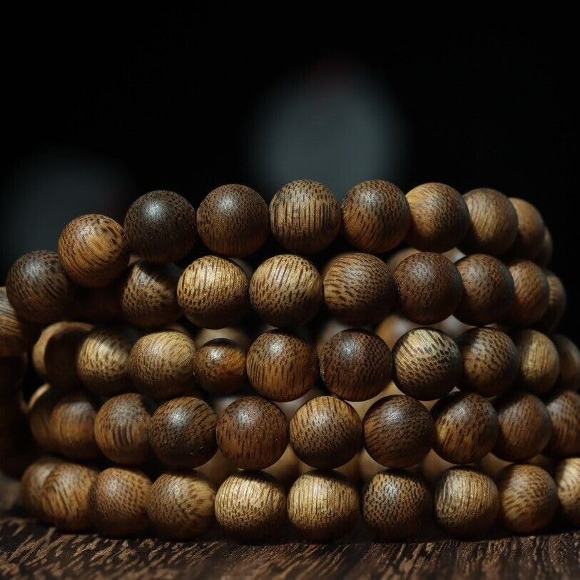 Agarwood 8mm*108pcs Hainan White Chess Sinking Rosary Beads Agarwood Buddha Beads Rosary