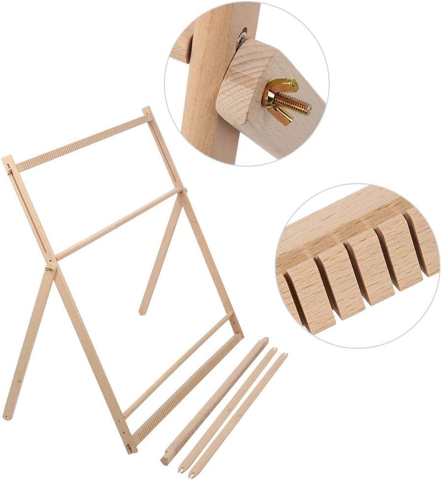 Weaving Loom, Wooden Multi-Craft Weaving Frame Loom with Stand, DIY Hand Knitting Weaving Machine Tapestry Wool Knitting Tool Kids Girls