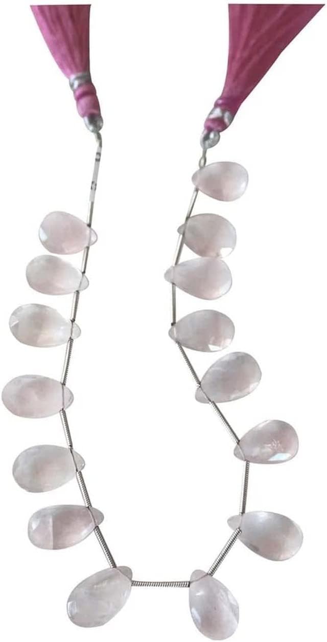 Rose Quartz Jewelry Gemstone Necklace Beads - Pear/Teardrop Handmade Natural Rose Quartz is Perfect for DIY Jewelry Making Earrings CHIK-STNRD-24362