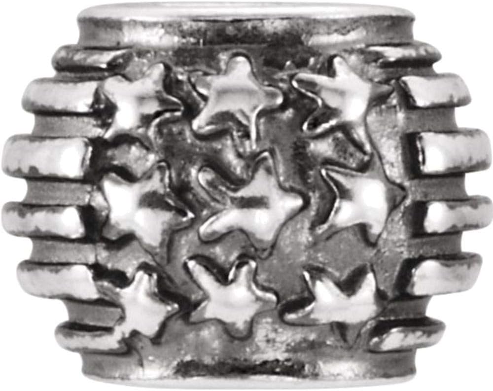 Bonyak Jewelry Sterling Silver 10.5x8 mm American Flag Bead