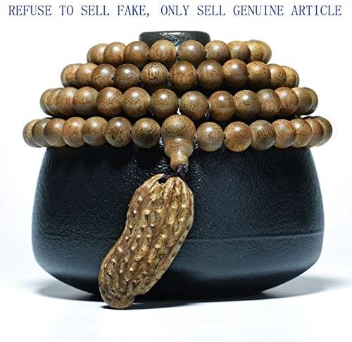 GLW 7mm Kalimantan Agarwood Malas 108 Zazen Prayer Beads Genuine Natural Wild #4370