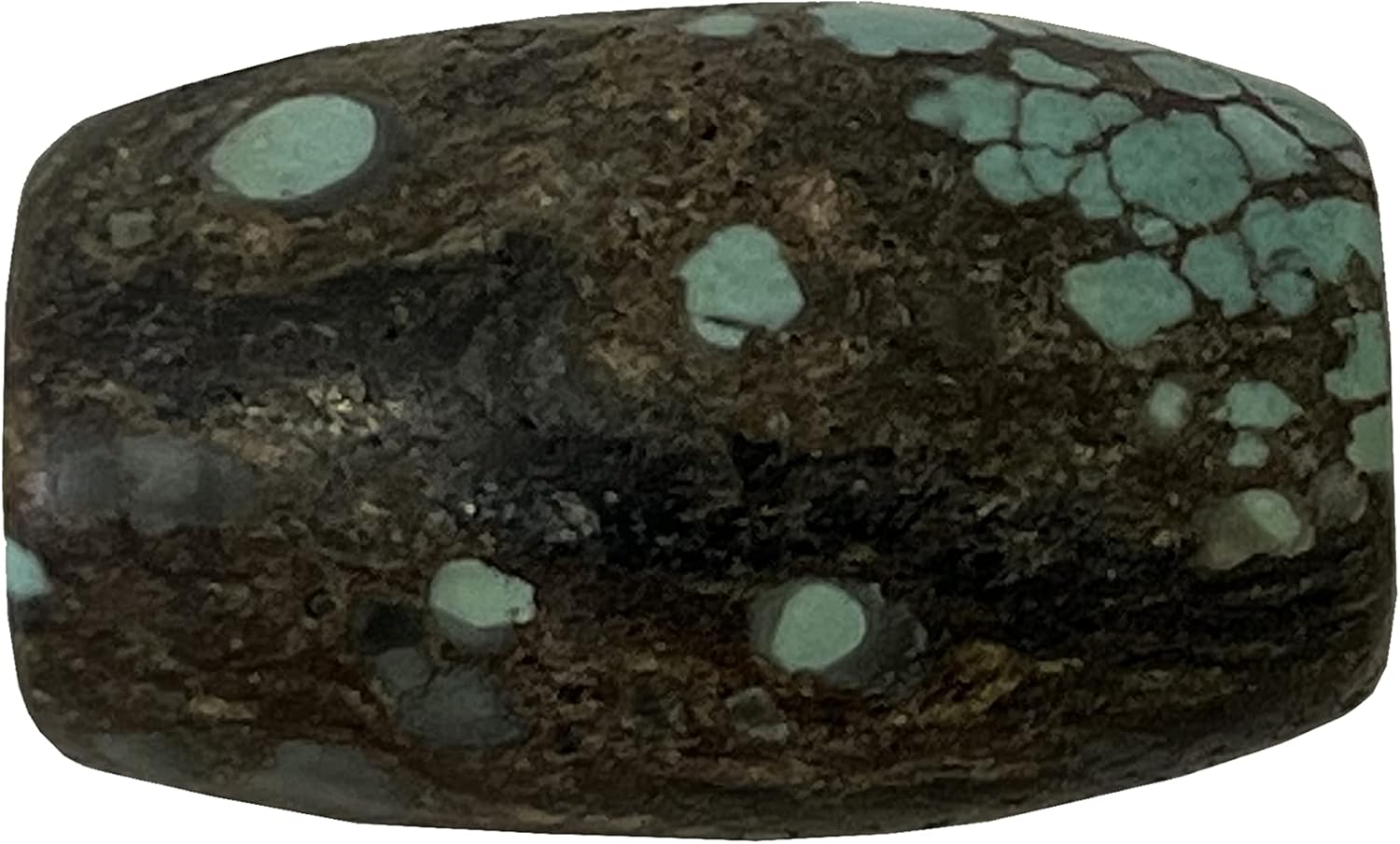 Chinese Handmade Stone Turquoise Pattern Oval Bead Pendant Aws2416