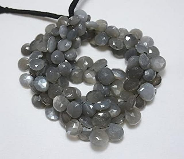 Grey Moonstone Heart Beads, Faceted Beads, Moonstone Cut Heart Beads, 11-13mm 6 Inch lot of 25 Strands CHIK-STRD-98296