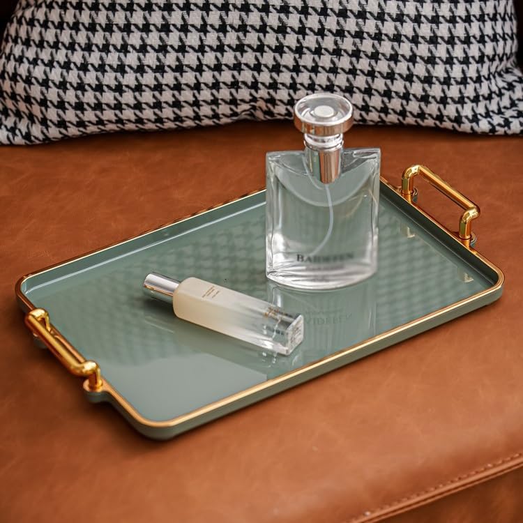 Cafeteria Tray Tray Household Rectangular Cosmetics Storage Tray Living Room Water Cup Storage Tray Hotel Apartment Storage Tray Serving Trays(B,Medium)