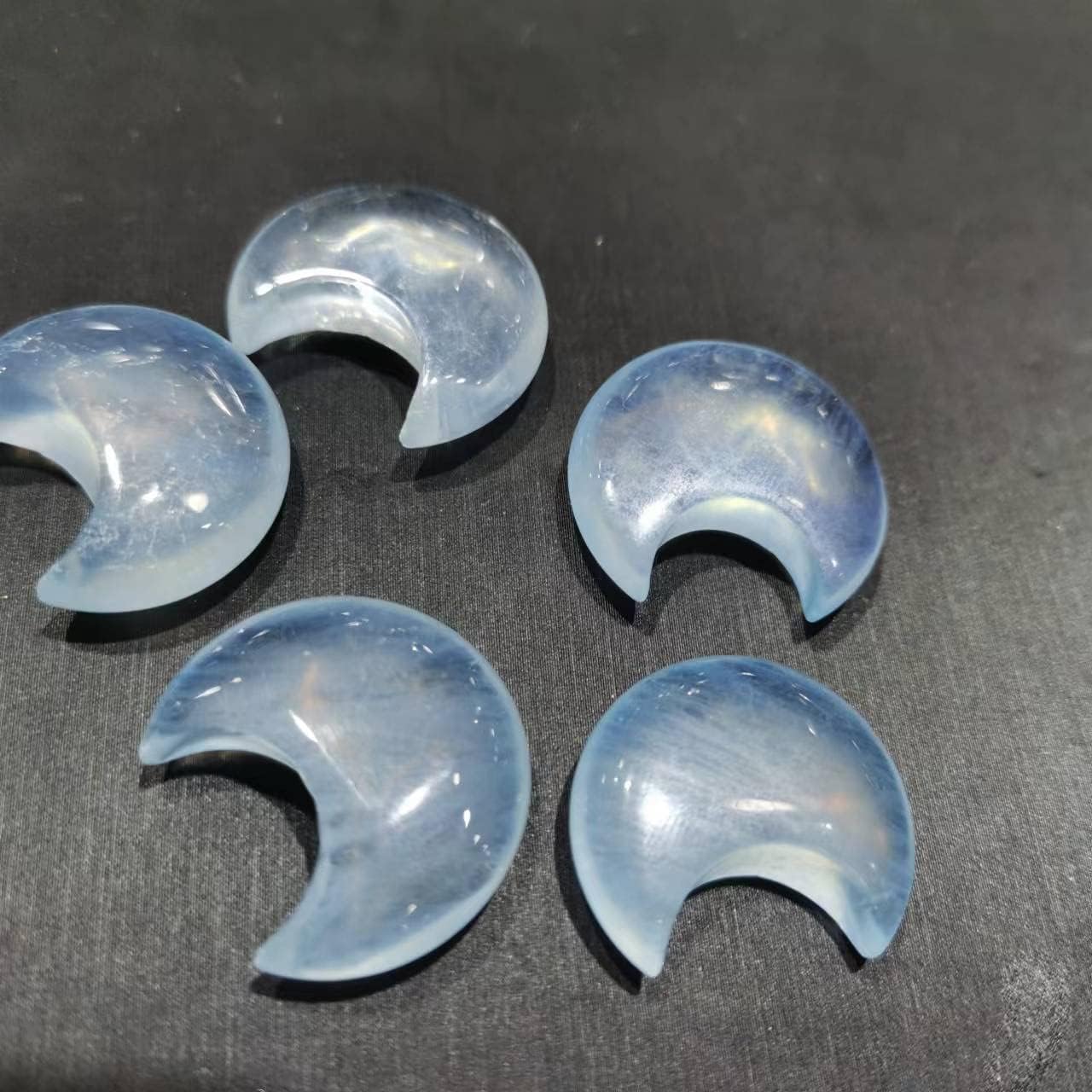 5pcs Natural Aquamarine Crystal Mini Star and Moon for DIY (Color : Star)