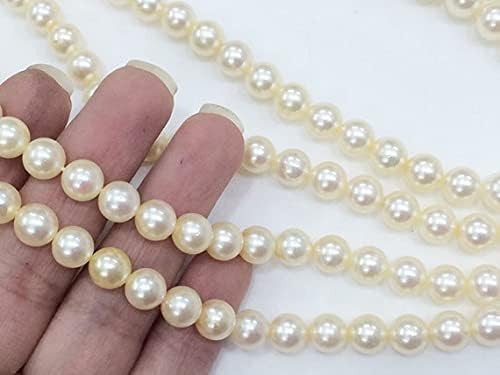 1 Strand Natural Ivory South Sea Pearls, Natural Pearls, Original South Sea Pearls Non Treated Round Balls, 5-6mm, 9 Inch