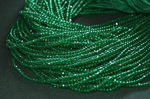 13 inch natural beads strand of 2.75-3.25mm faceted rondelle green onyx gemstone beads for DIY jewelry - necklace, bracelet, earring, ring.