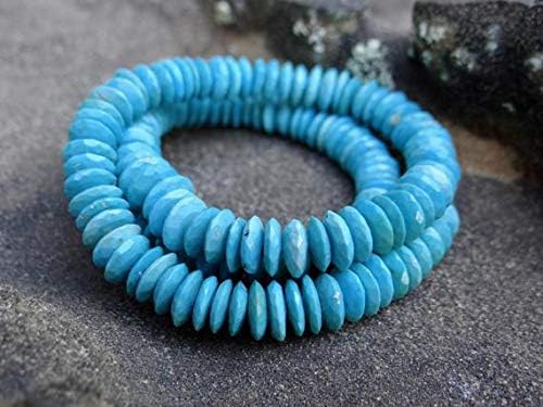 robin's egg blue sleeping beauty arizona turquoise | german cut faceted rondelles | 7-7.5x~2mm | sold in sets of 8 rondelles