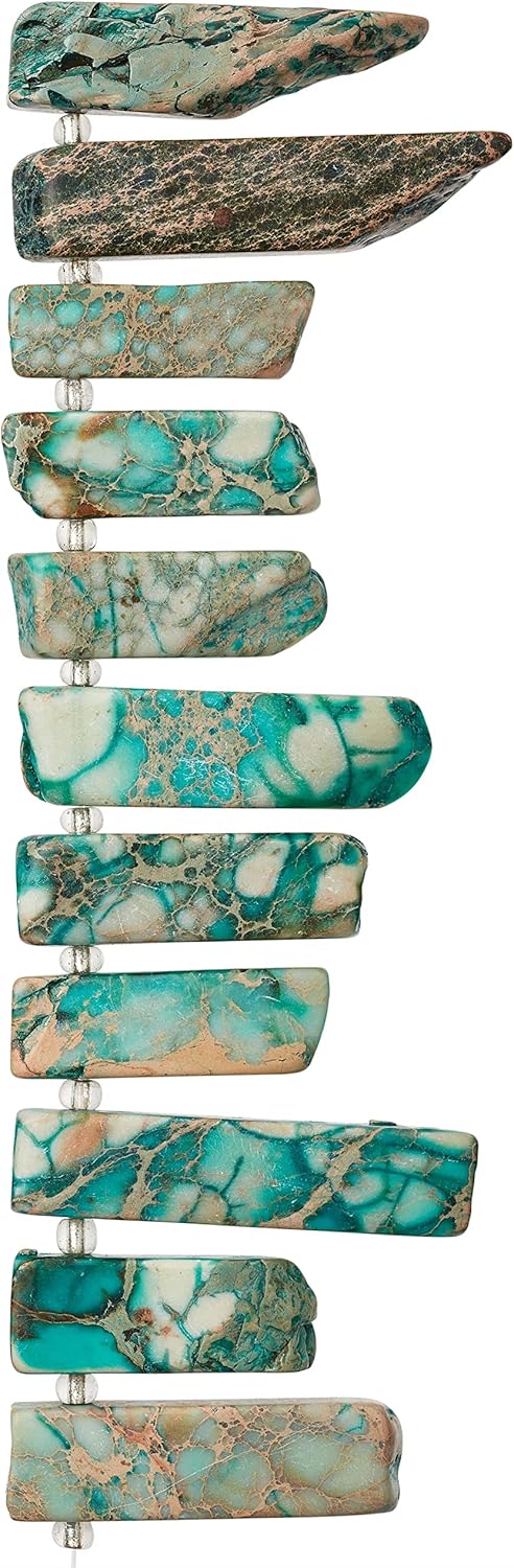 Bead Landing 12 Pack: Aqua Jasper Stick Beads, 25mm Sedona