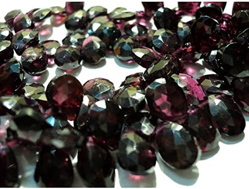Garnet, Micro Faceted Pear Beads, Briolette Beads - 7x9mm Each Approx - 33 Pieces Approx