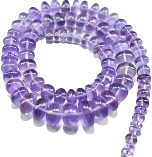 13 inch Strand of Natural gem Amethyst, 3-6mm Rondelle Smooth Beads for DIY Jewelry Making. | Beads_01678