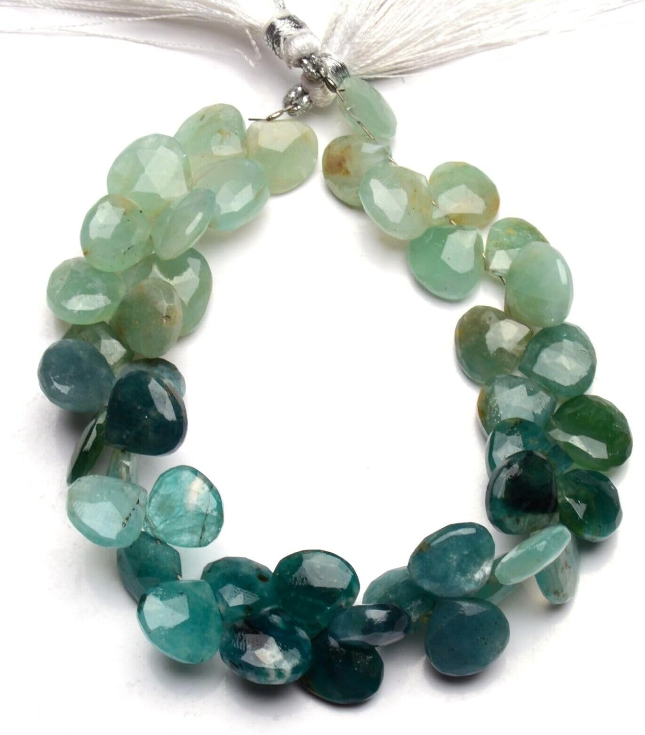 8 inch Strand of Natural Grandidierite 10-11mm Heart Faceted briolette Beads for DIY Jewelry Making. |BRIO_03533