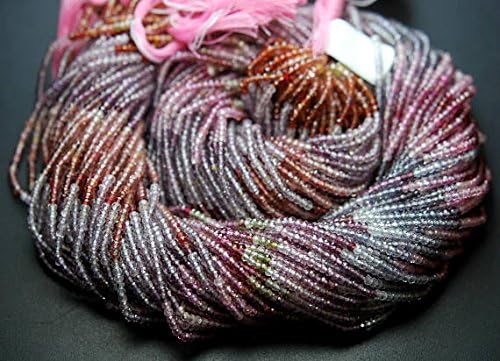 17'' Super Micro Faceted, AAA Natural Multi Spinel Micro Faceted Rondelles Beads 2.60mm