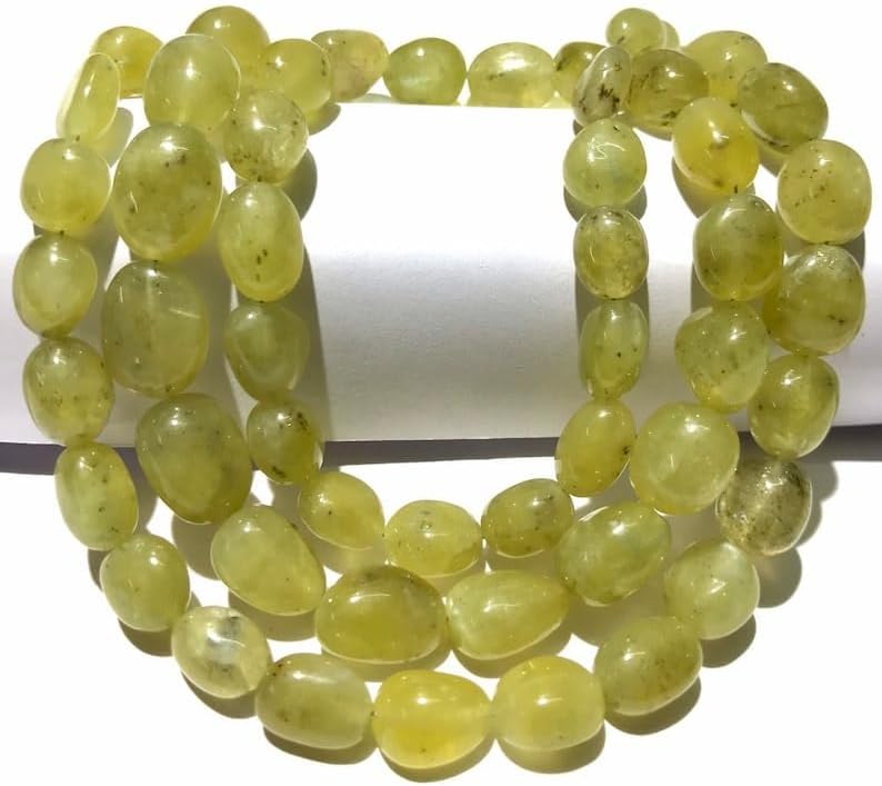 Natural Yellow Wonder Sapphire Nuggets Smooth Beads 6-10 MM 28 inch Long String Jewelry Making Gemstone Beads for Necklace Bracelet