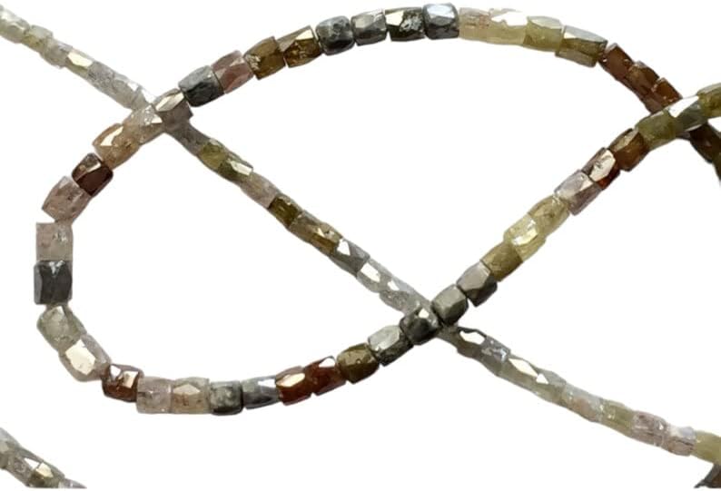 1.5mm-2.5mm Multi Sparkling Diamonds Pipes, Diamond Faceted Pipes, Conflict Free Multi Diamond Beads For Jewelry (4IN To 16IN Options), 1.5 MM - 2.5 MM