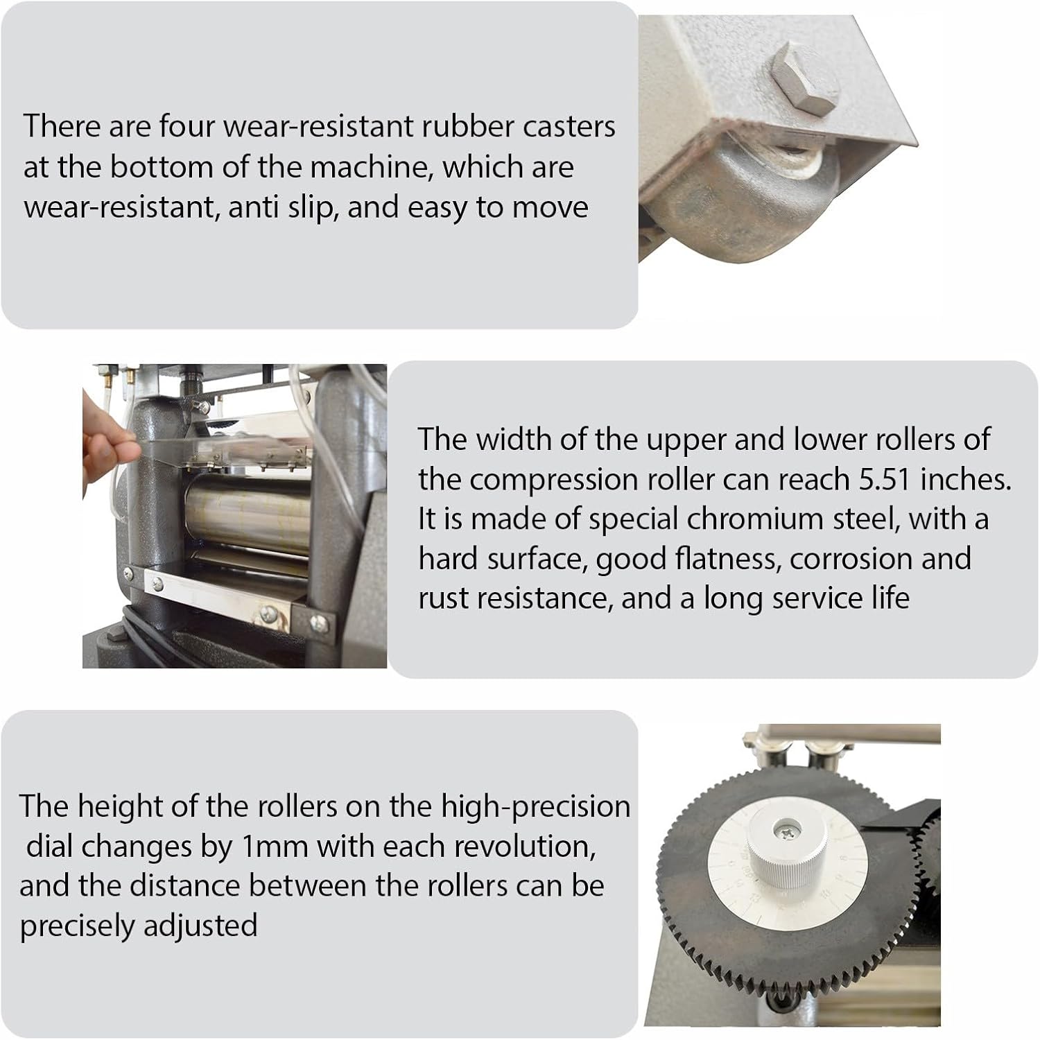 BEILOCKERY 110V 1.5P Electric Vertical Jewelry Rolling Mill Machine 1500W DIY Jewelry Making Flake Pressing Machine Smooth Roller Metal Wire/Flat Sheet Presser for Gold Silver Platinum Copper