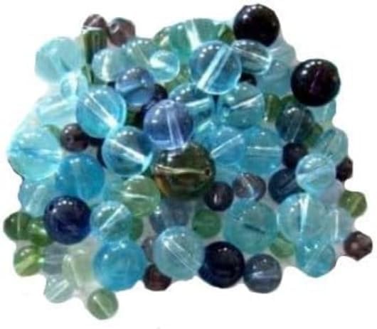Beads, Teacher Supply 9 Pounds Bulk Buy Crafter's Delight Ocean Spray Glass Bead Mix 4mm - 10mm Blues and Greens 1000's of Beads