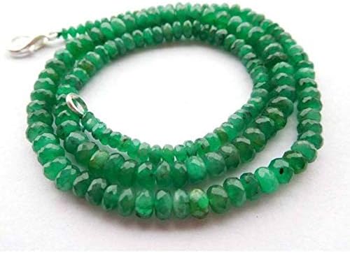 Emerald 3-4.5 Mm Natural Gemstone Faceted Rondelle Beads 18 Inch Long Necklace rondelle Beads,Beads,rondelle, Faceted Beads, rondelle Bead, Code-HIGH-44278
