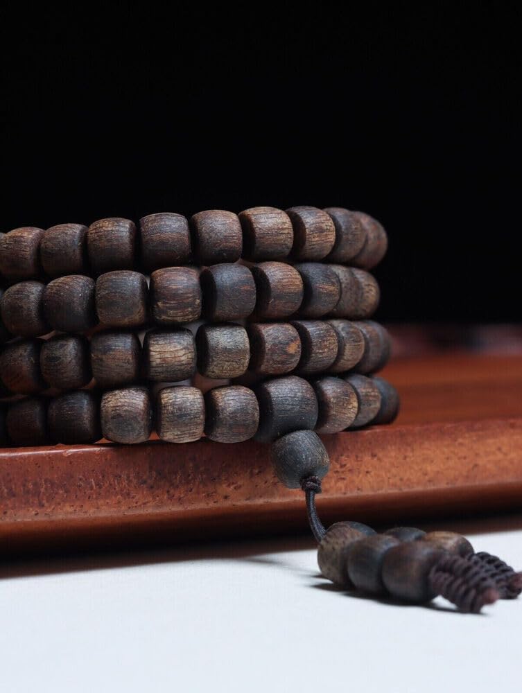 Agarwood 6mm Natural Vietnam White chess nan agarwood Bracelets Buddhist Prayer Beads