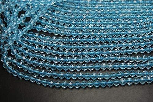 17 Inches Super Sky Blue Topaz Faceted Rondelles Size 4.40mm Code-HIGH-64700