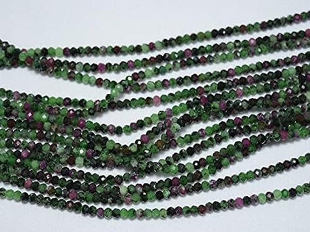 Ruby Zoisite Beads, Faceted Rondelle Beads, 4 mm Gemstone Beads, 13.5 Inch lot of 10 Strands CHIK-STRD-96345