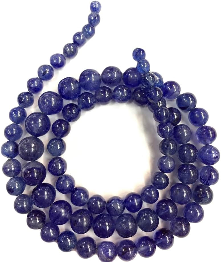 13 inch Strand of Natural gem Blue Sapphire, 5-10mm Round Smooth Beads for DIY Jewelry Making. | Beads_01995