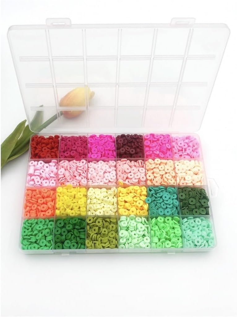 6mm 24 Grid Soft Pottery Flakes Colorful Discs Bohemian DIY Jewelry Accessories Set