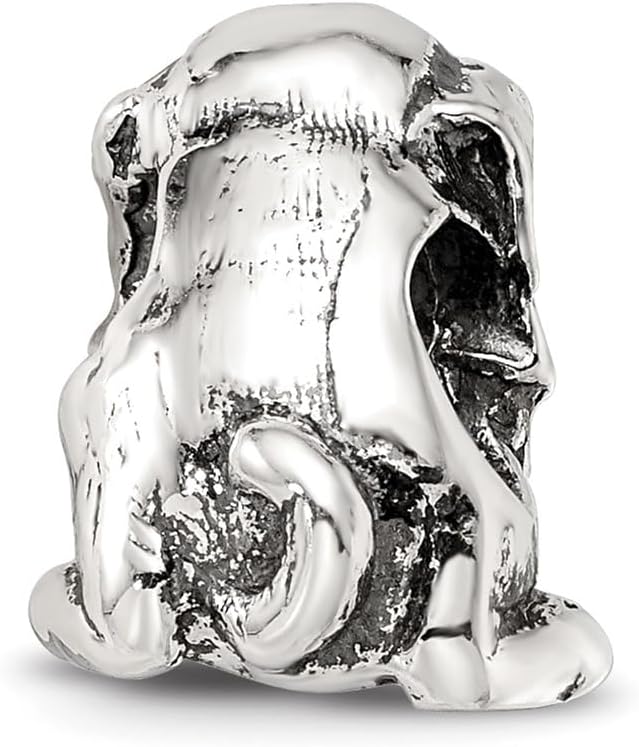 Solid 925 Sterling Silver Reflections Beagle Bead (9.1mm x 10.9mm)
