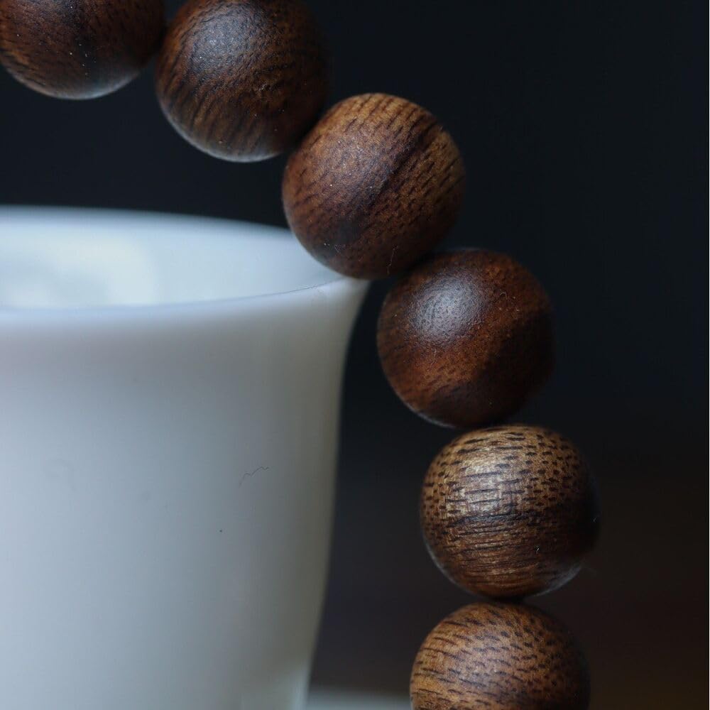 Agarwood 10mm Hainan White Chess Agarwood Flower Bead Strand Buddha Bead Submerged Grade