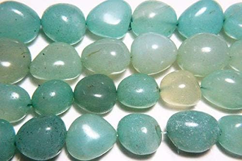 13 inch natural beads strand of 14x19-21x22mm smooth tumble aqua chalcedony gemstone beads for DIY jewelry - necklace, bracelet, earring, ring.