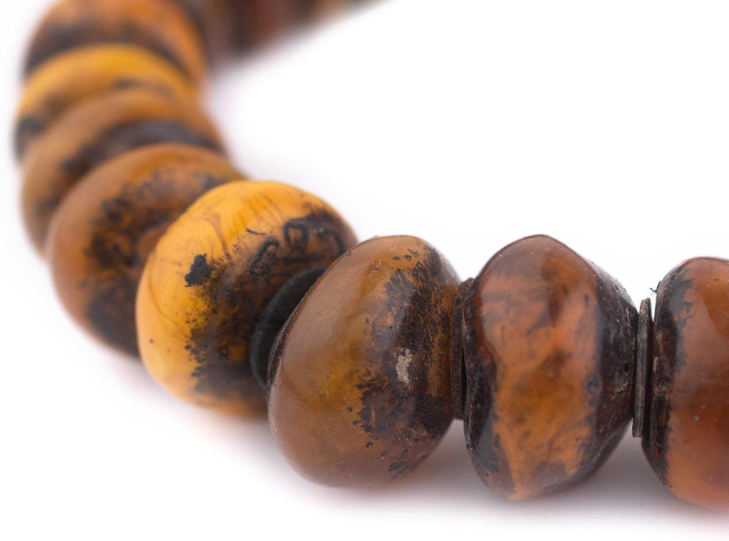 The Bead Chest Moroccan Honey Amber Resin Beads Graduated 23mm Morocco African Orange Round Large Hole 22 Inch Strand Handmade