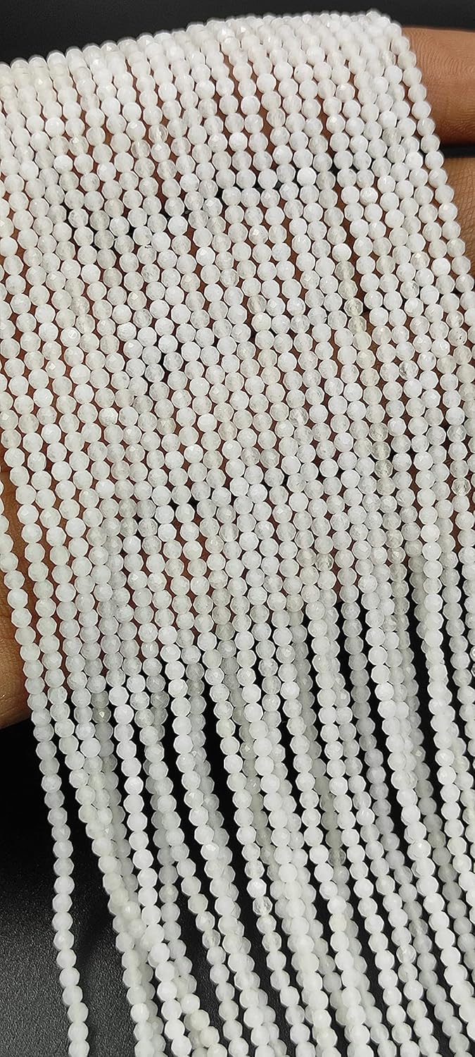 Hanumat Gems Lot of 2 Strand Natural White Rainbow Micro Cut Faceted Rondelle Beads,Rainbow Faceted Beads,Rainbow Rondelle Bead,Rainbow Micro Cut Faceted Bead,2-2.5MM Beads,13 Inches Strand.