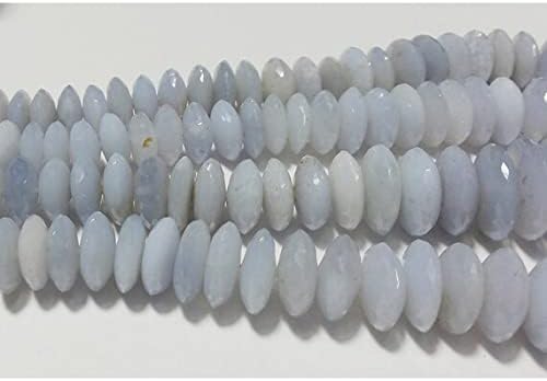 13 inch Strand of Natural gem Chalcedony, 7-14mm rondelle Faceted Beads for DIY Jewelry Making. | Beads_03410