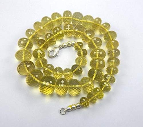 Lemon Quartz Micro Faceted Rondelle Beads 18 Inch Long 9-16mm Wholesale Price German Cutting Beads Code-HIGH-47630