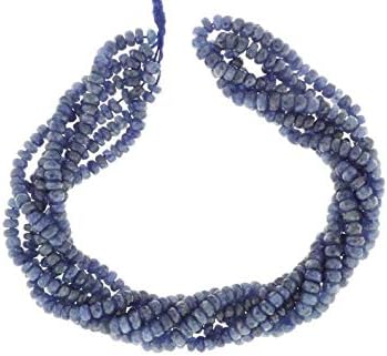 Cornflower Blue Sapphire 4mm Hand Faceted Rondelles 16