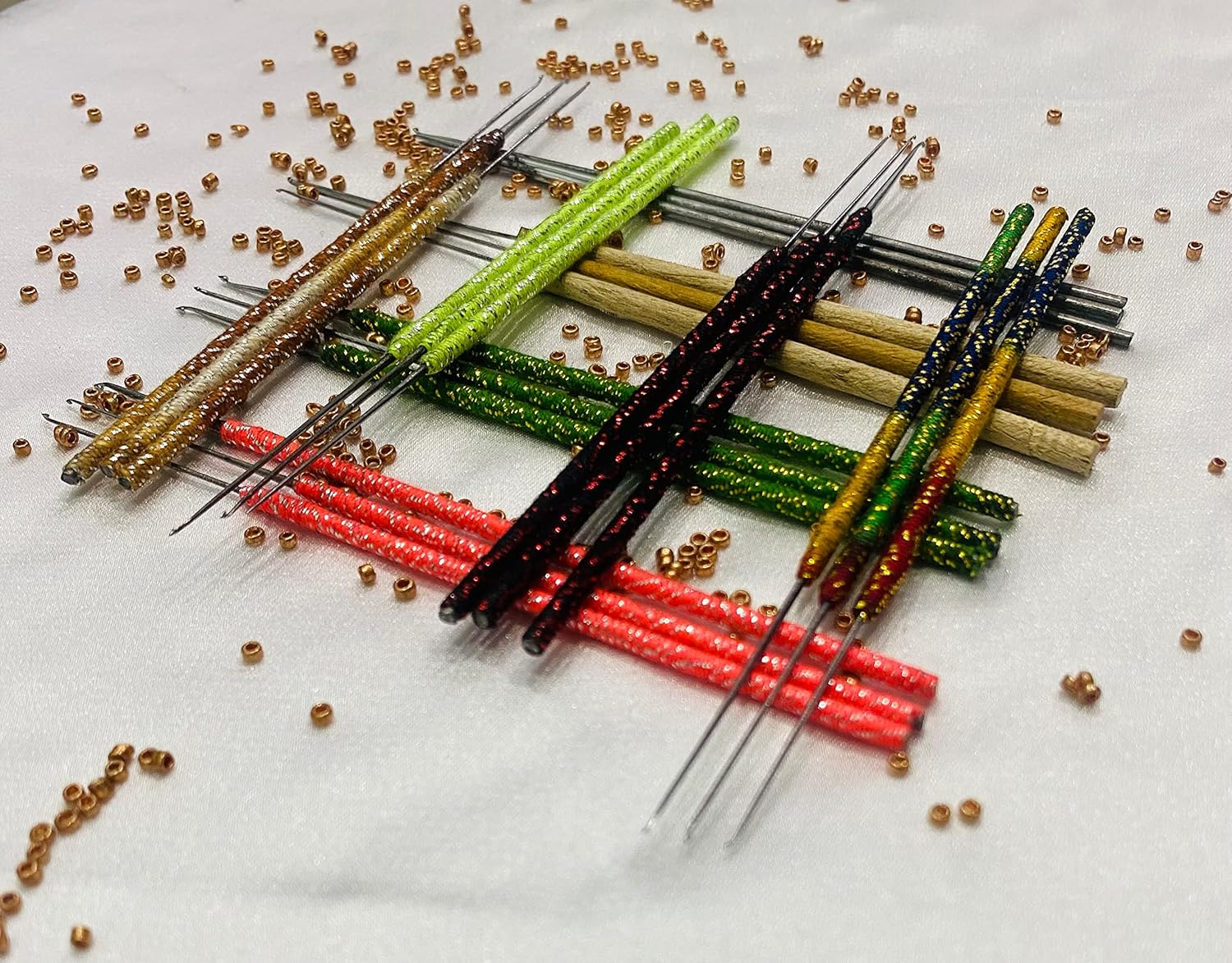 The Design Cart Aari Needles for Beading Work, Silk, Zari, Knitting Purpose (40 mm, Pack of 5 Needles)