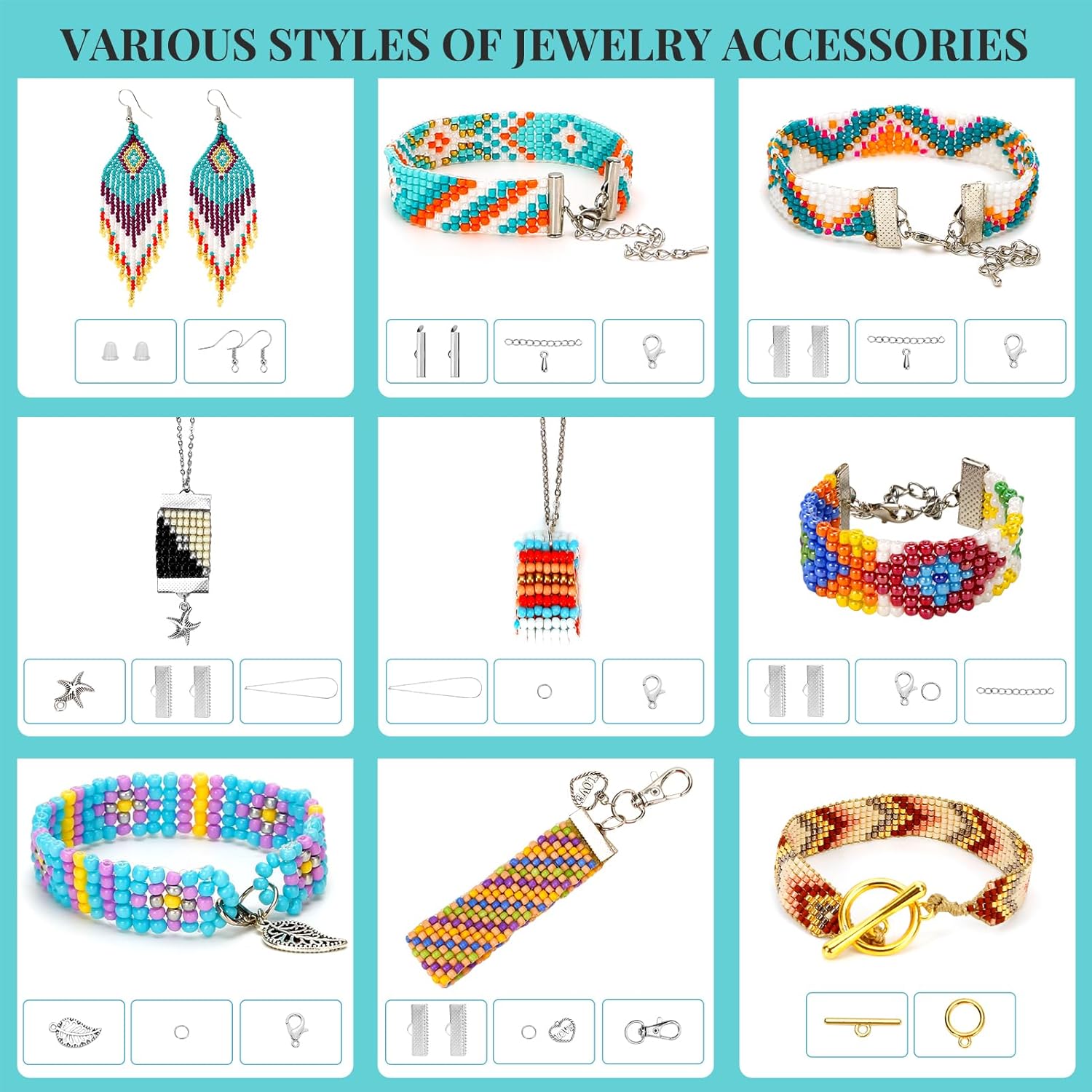 PP OPOUNT Value Bead Loom Kit with 27688 PCS Beading Supplies with 48 Color 3 mm Seed Beads & 7.3