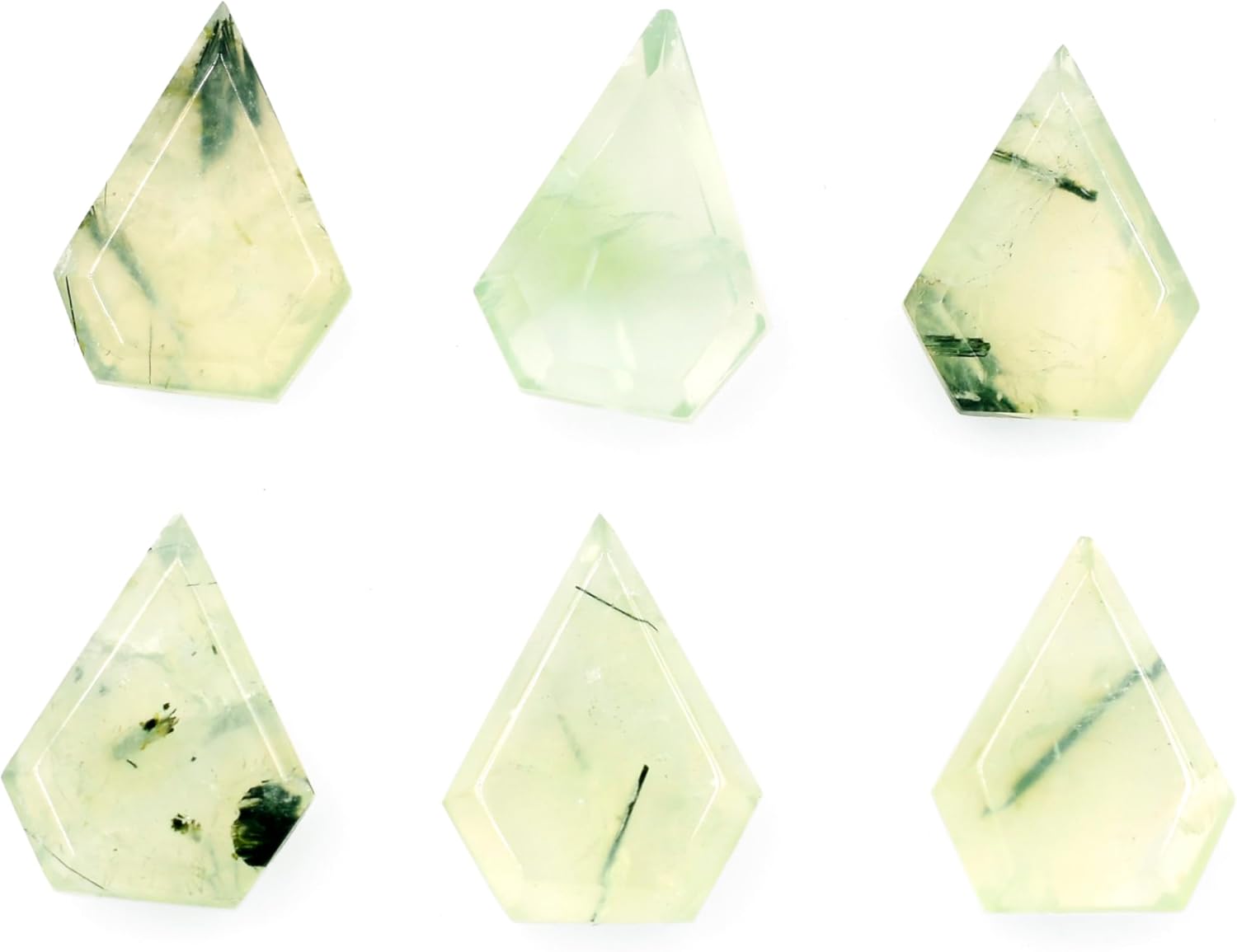 Natural Prehnite Stone Beads for Jewelry Making Faceted Slice Brilliant Cut 10X12 to 12X15 mm Diamond Shape Bead Loose Gemstone DIY pendant Charm Stones