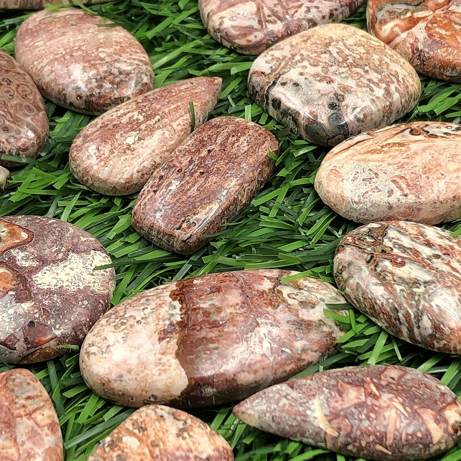 Natural LEOPARD SKIN JASPER Gemstone Loose Cabochon Lot For Jewelry Making, Loose Gemstone For Ring, Earring & Pendant Necklace, Jewelry Making Cabochons, Healing Gemstones
